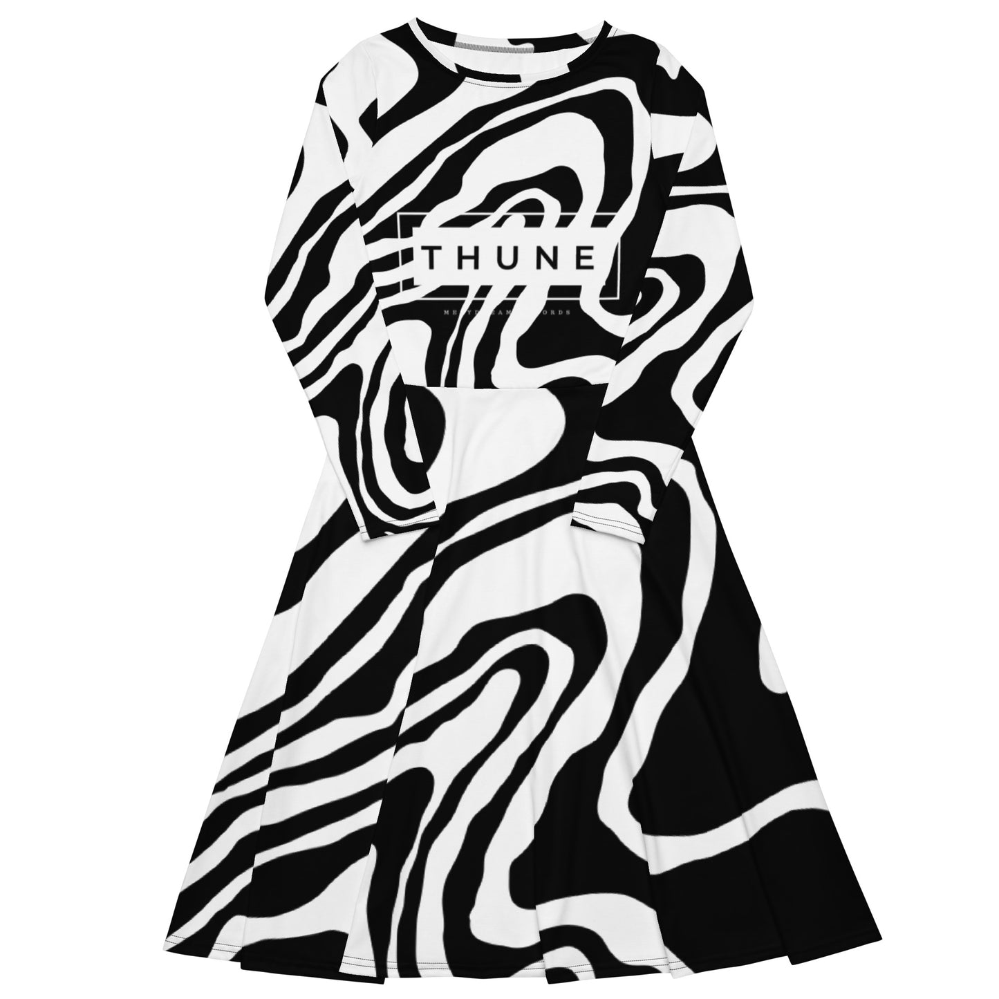 Robe manches longues avec impression all over